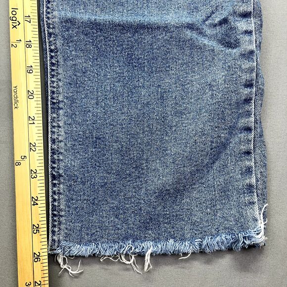 Wild Fable High Rise Straight Leg Jeans Women’s Size 8 Blue Button‎ Fly Raw Hem - Picture 5 of 14